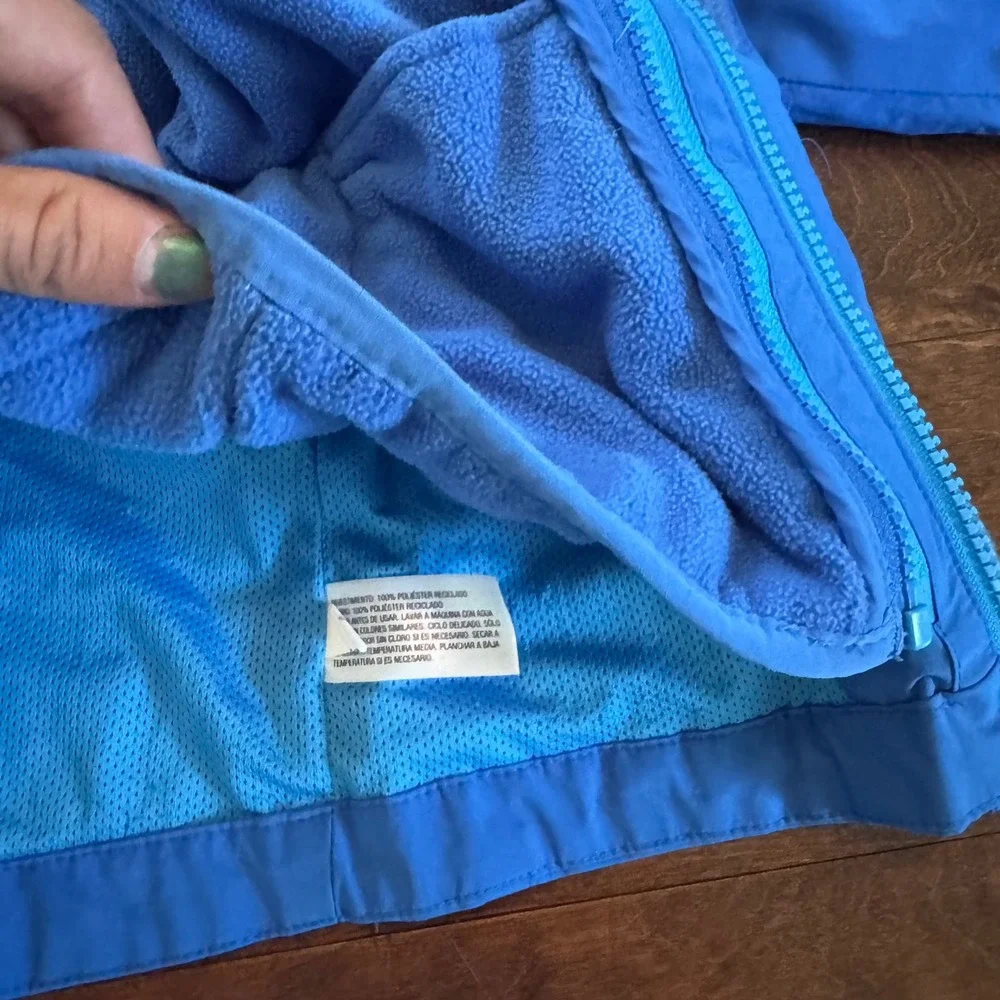 Cat & Jack Boys Blue Colorblock Hooded Rain Jacket Fleece 2T